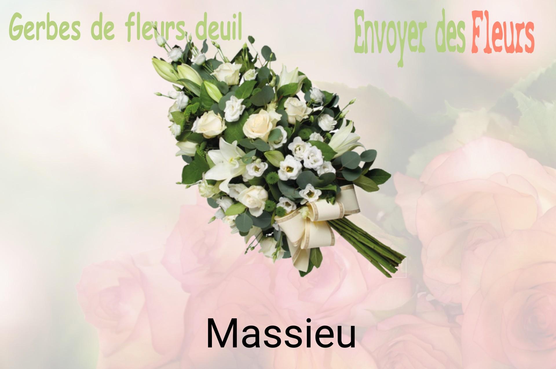 Gerbe de fleurs de deuil livrée à Massieu